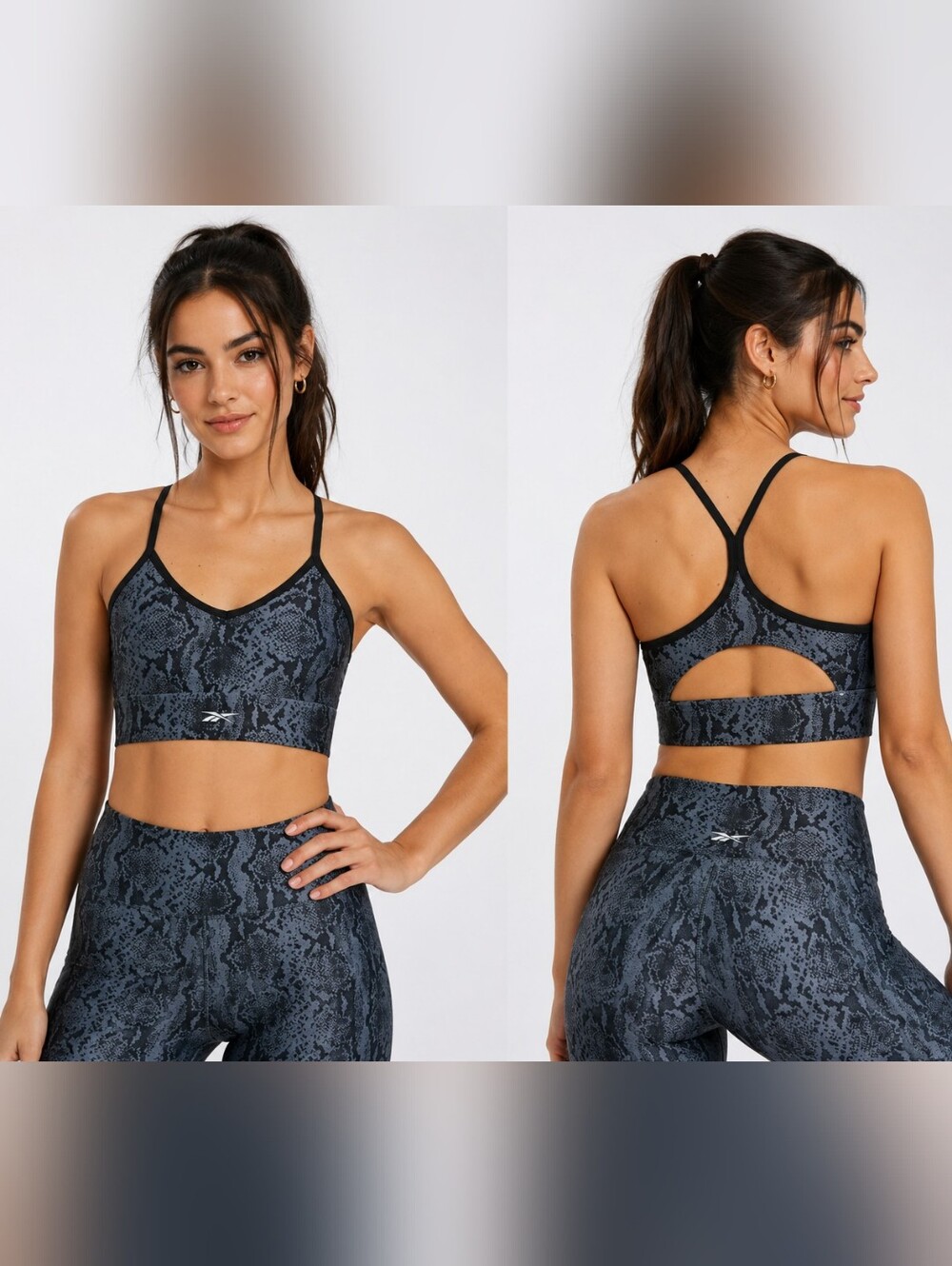 Reebok snakeskin print sports bra in size Small.